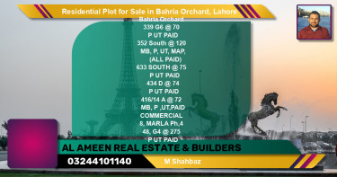 Residential Plot for Sale in Phase 4 - G6 Block -  Bahria Orchard, Lahore - (BP-148776)