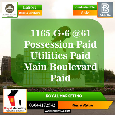 Residential Plot for Sale in Phase 4 - G6 Block -  Bahria Orchard, Lahore - (BP-148858)