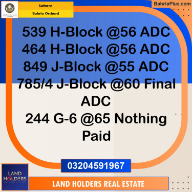 Residential Plot for Sale in Phase 2 - H Block -  Bahria Orchard, Lahore - (BP-148876)