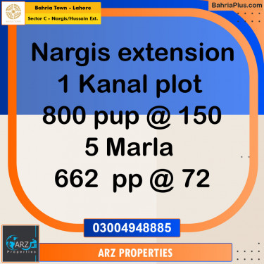 Residential Plot for Sale in Sector C - Nargis/Hussain Ext. -  Bahria Town, Lahore - (BP-148923)