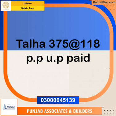 Residential Plot for Sale in Sector F - Talha Block -  Bahria Town, Lahore - (BP-148992)