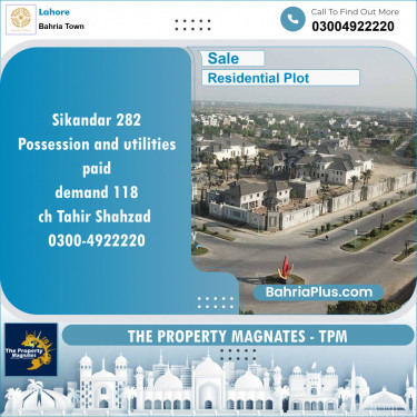 Residential Plot for Sale in Sector F - Sikander Block -  Bahria Town, Lahore - (BP-149026)