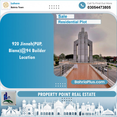 Residential Plot for Sale in Sector E - Jinnah Block -  Bahria Town, Lahore - (BP-149031)