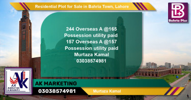 Residential Plot for Sale in Overseas A -  Bahria Town, Lahore - (BP-149041)