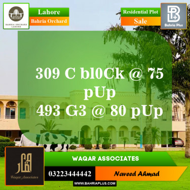 Residential Plot for Sale in Phase 2 - C Block -  Bahria Orchard, Lahore - (BP-149120)