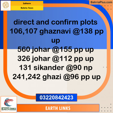 Residential Plot for Sale in Sector F - Ghaznavi Block -  Bahria Town, Lahore - (BP-149139)