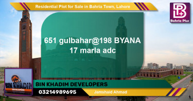 Residential Plot for Sale in Sector C - Gulbahar Block -  Bahria Town, Lahore - (BP-149151)