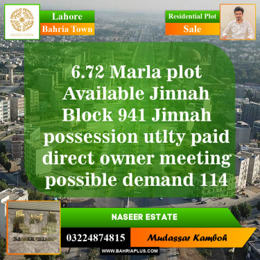 Residential Plot for Sale in Sector E - Jinnah Block -  Bahria Town, Lahore - (BP-149221)