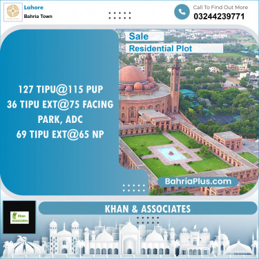 Residential Plot for Sale in Sector F - Tipu Sultan Block -  Bahria Town, Lahore - (BP-149248)