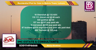 Residential Plot for Sale in Sector F - Shershah Block -  Bahria Town, Lahore - (BP-149320)