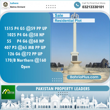 Residential Plot for Sale in Phase 4 - G5 Block -  Bahria Orchard, Lahore - (BP-149321)