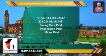 Residential Plot for Sale in Sector B - Ali Block -  Bahria Town, Lahore - (BP-149330)