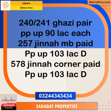Residential Plot for Sale in Sector F - Ghazi Block -  Bahria Town, Lahore - (BP-149337)