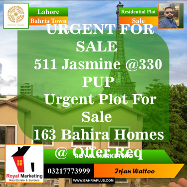 Residential Plot for Sale in Sector C - Jasmine Block -  Bahria Town, Lahore - (BP-149388)