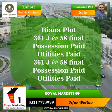 Residential Plot for Sale in Phase 2 - J Block -  Bahria Orchard, Lahore - (BP-149392)