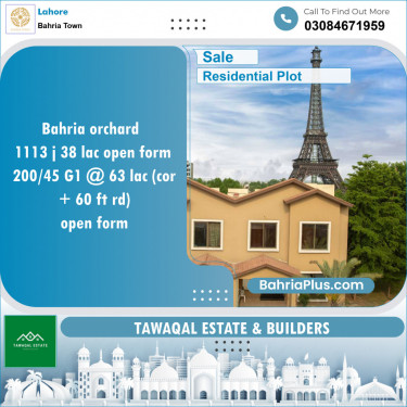 Residential Plot for Sale in Bahria Town, Lahore - (BP-149415)