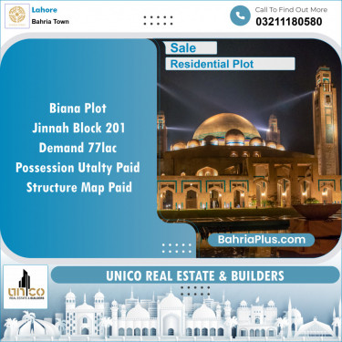 Residential Plot for Sale in Sector E - Jinnah Block -  Bahria Town, Lahore - (BP-149462)