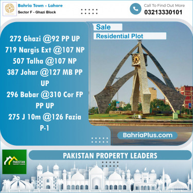 Residential Plot for Sale in Sector F - Ghazi Block -  Bahria Town, Lahore - (BP-149464)