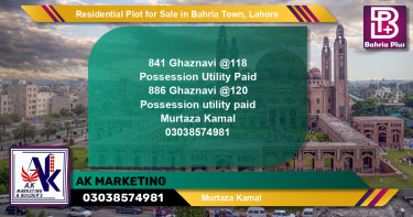 Residential Plot for Sale in Sector F - Ghaznavi Block -  Bahria Town, Lahore - (BP-149536)