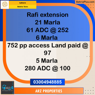 Residential Plot for Sale in Sector E - Rafi Ext. Block -  Bahria Town, Lahore - (BP-149588)