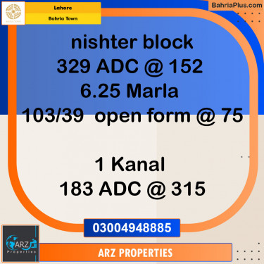 Residential Plot for Sale in Sector E - Nishtar Block -  Bahria Town, Lahore - (BP-149613)