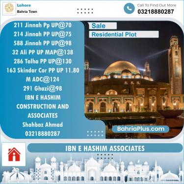 Residential Plot for Sale in Sector E - Jinnah Block -  Bahria Town, Lahore - (BP-149636)
