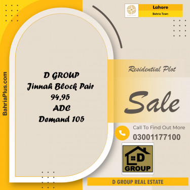 Residential Plot for Sale in Bahria Town, Lahore - (BP-149645)
