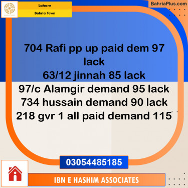 Residential Plot for Sale in Sector E - Rafi Block -  Bahria Town, Lahore - (BP-149680)