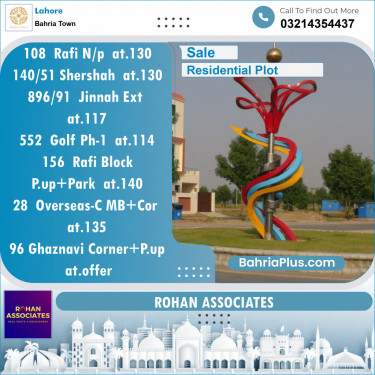 Residential Plot for Sale in Sector E - Rafi Block -  Bahria Town, Lahore - (BP-149687)
