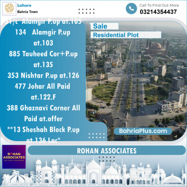 Residential Plot for Sale in Sector F - Alamgir Block -  Bahria Town, Lahore - (BP-149691)