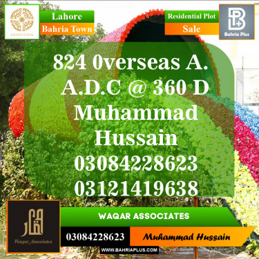 Residential Plot for Sale in Overseas A -  Bahria Town, Lahore - (BP-149717)