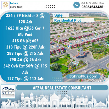 Residential Plot for Sale in Sector E - Nishtar Block -  Bahria Town, Lahore - (BP-149765)