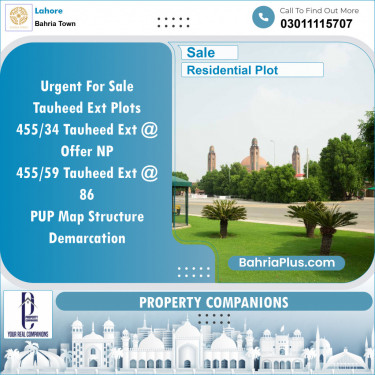Residential Plot for Sale in Sector F - Tauheed Block -  Bahria Town, Lahore - (BP-149768)