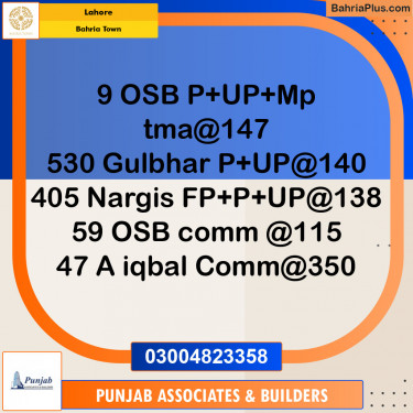 Residential Plot for Sale in Overseas B -  Bahria Town, Lahore - (BP-149775)