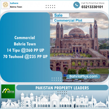 Commercial Plot for Sale in Sector F - Tipu Commercial -  Bahria Town, Lahore - (BP-149793)