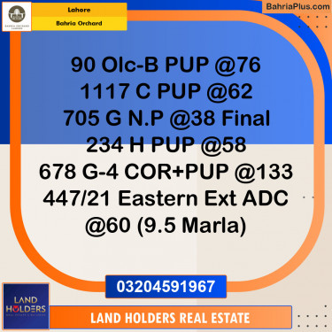 Residential Plot for Sale in OLC-B Block -  Bahria Orchard, Lahore - (BP-149816)