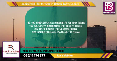 Residential Plot for Sale in Sector F - Shershah Block -  Bahria Town, Lahore - (BP-149818)