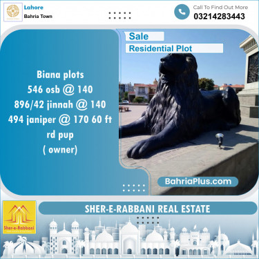 Residential Plot for Sale in Overseas B -  Bahria Town, Lahore - (BP-149846)