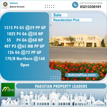 Residential Plot for Sale in Phase 4 - G5 Block -  Bahria Orchard, Lahore - (BP-149858)
