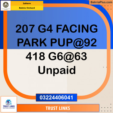 Residential Plot for Sale in Phase 4 - G4 Block -  Bahria Orchard, Lahore - (BP-149864)