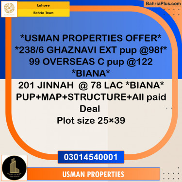 Residential Plot for Sale in Sector F - Ghaznavi Ext. Block -  Bahria Town, Lahore - (BP-149865)