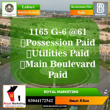 Residential Plot for Sale in Phase 4 - G6 Block -  Bahria Orchard, Lahore - (BP-149881)