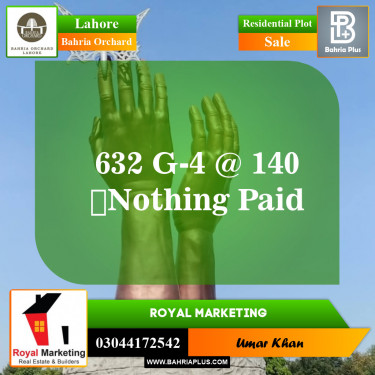 Residential Plot for Sale in Phase 4 - G4 Block -  Bahria Orchard, Lahore - (BP-149882)