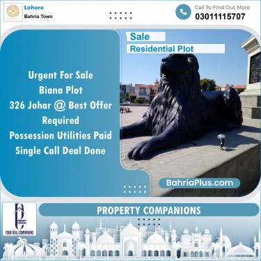 Residential Plot for Sale in Sector E - Johar Block -  Bahria Town, Lahore - (BP-149924)