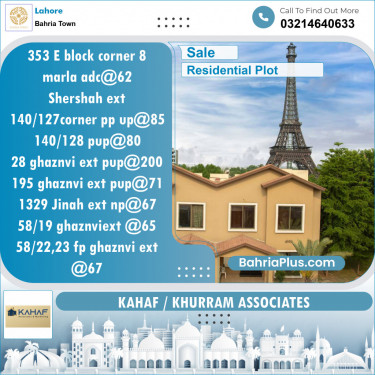 Residential Plot for Sale in Sector F - Shershah Block -  Bahria Town, Lahore - (BP-149933)