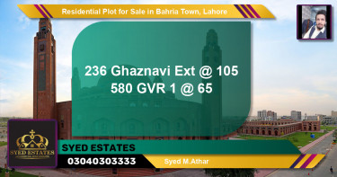 Residential Plot for Sale in Sector F - Ghaznavi Ext. Block -  Bahria Town, Lahore - (BP-150014)
