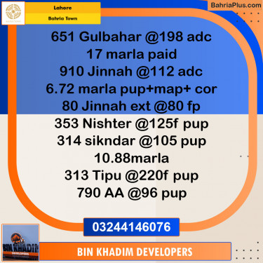 Residential Plot for Sale in Sector C - Gulbahar Block -  Bahria Town, Lahore - (BP-150018)