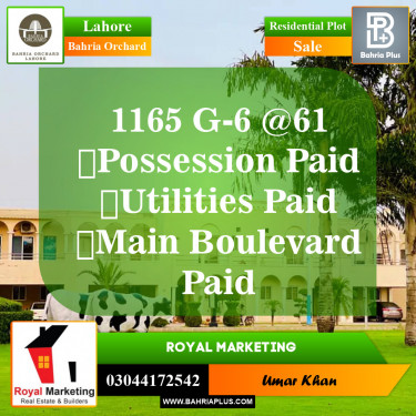 Residential Plot for Sale in Phase 4 - G6 Block -  Bahria Orchard, Lahore - (BP-150034)