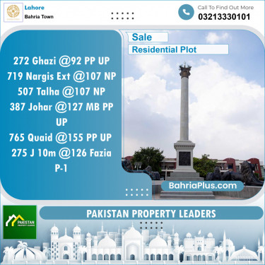 Residential Plot for Sale in Sector F - Ghazi Block -  Bahria Town, Lahore - (BP-150052)