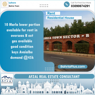 Residential House for Rent in Overseas B Ext -  Bahria Town, Lahore - (BP-150090)